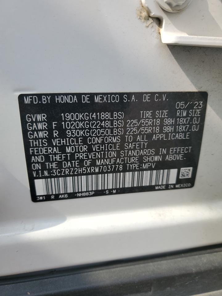 2024 Honda Hr-V Sport VIN: 3CZRZ2H5XRM703778 Lot: 71185985