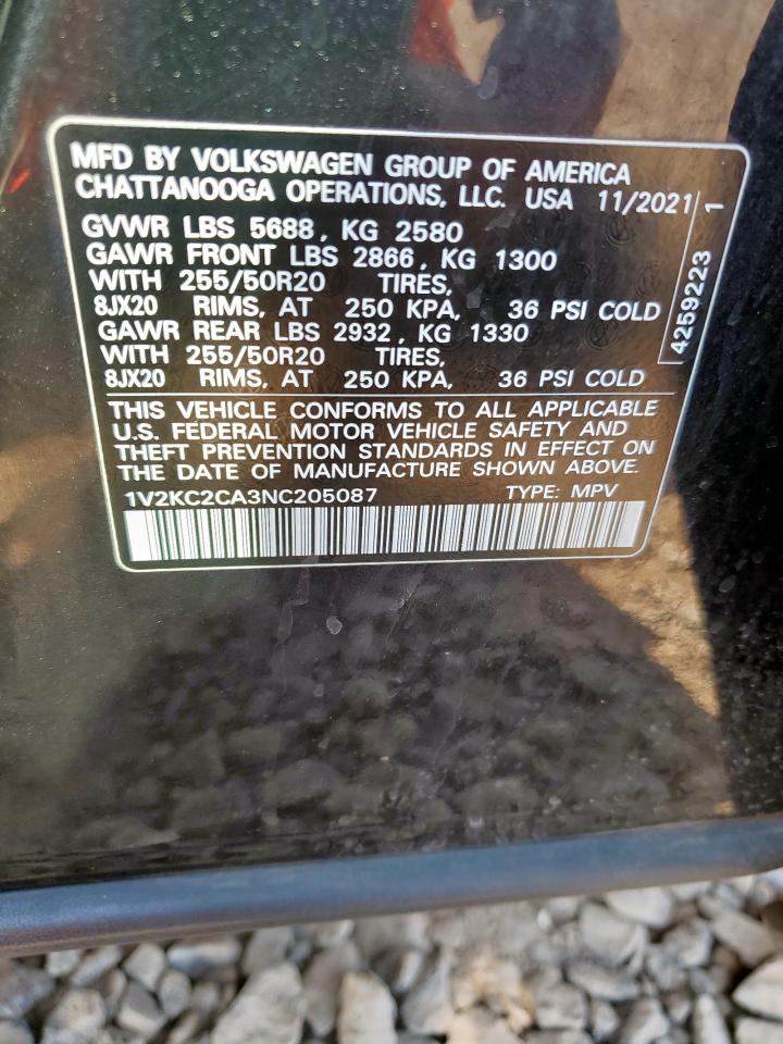 2022 Volkswagen Atlas Cross Sport Se VIN: 1V2KC2CA3NC205087 Lot: 66550665