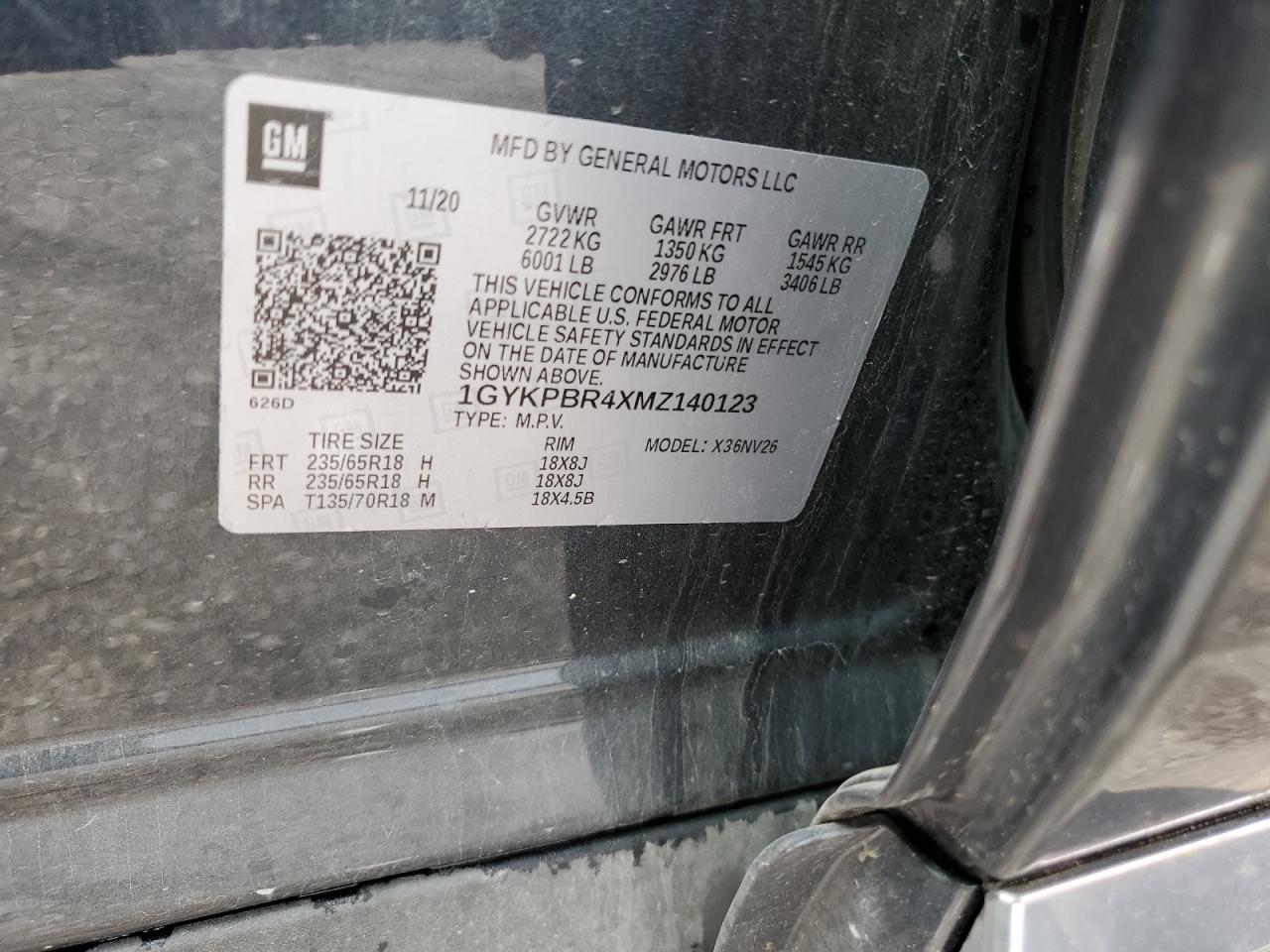 2021 Cadillac Xt6 Luxury VIN: 1GYKPBR4XMZ140123 Lot: 81721975