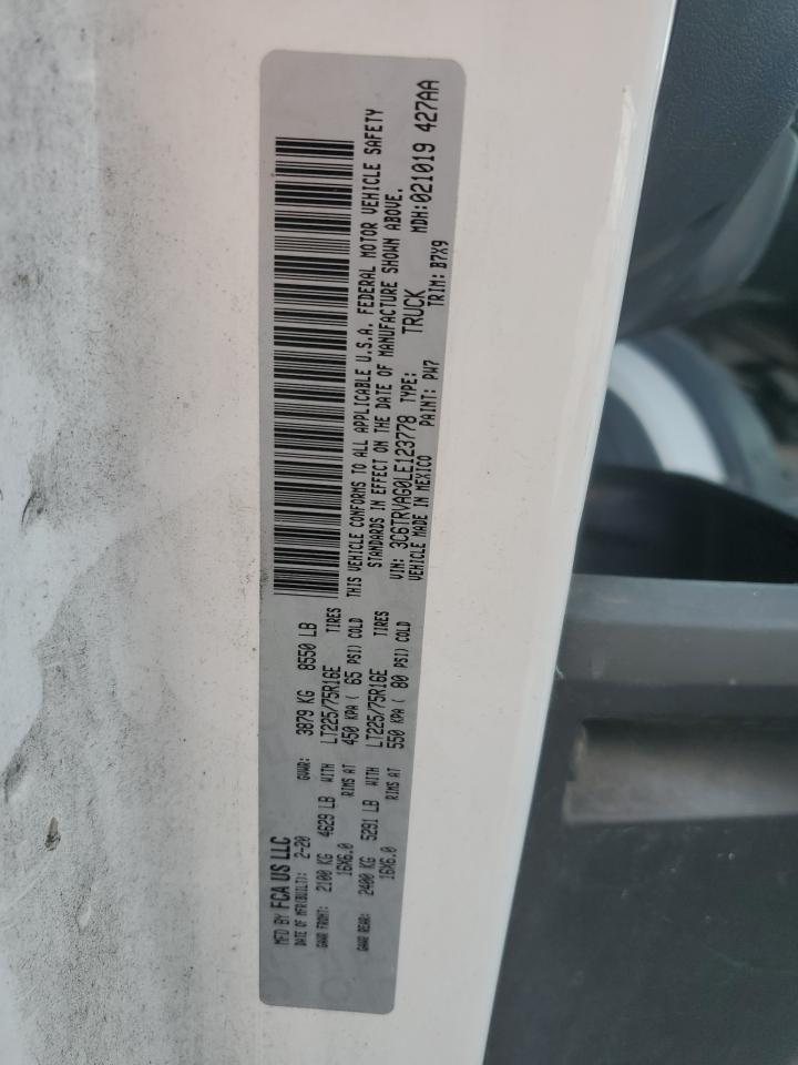 2020 Ram Promaster 1500 1500 Standard VIN: 3C6TRVAG0LE123778 Lot: 81112735