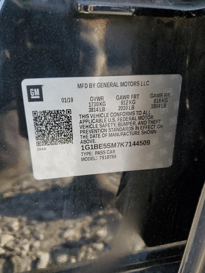 2019 Chevrolet Cruze Lt VIN: 1G1BE5SM7K7144509 Lot: 80732805