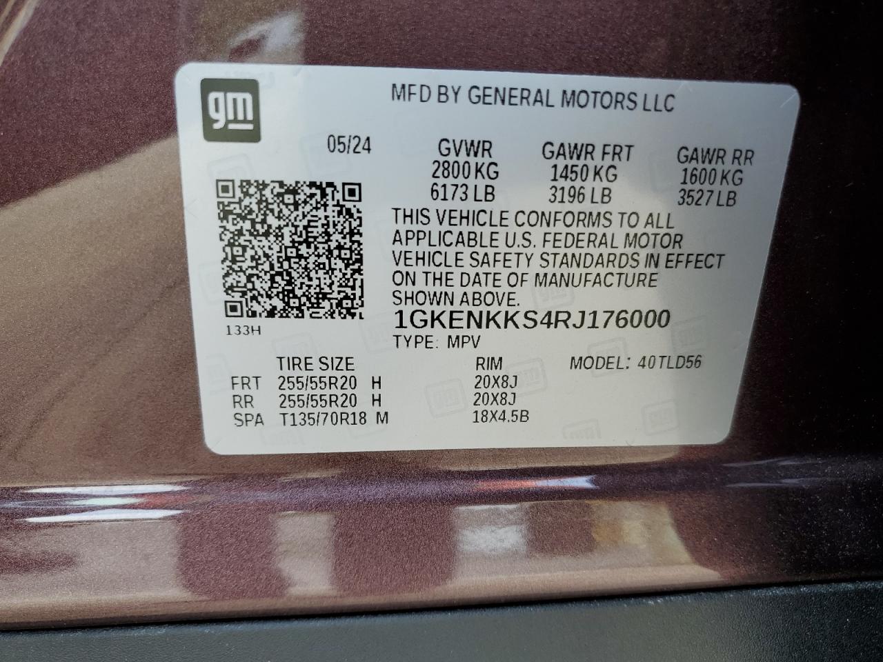 2024 GMC Acadia Uplevel VIN: 1GKENKKS4RJ176000 Lot: 80692925