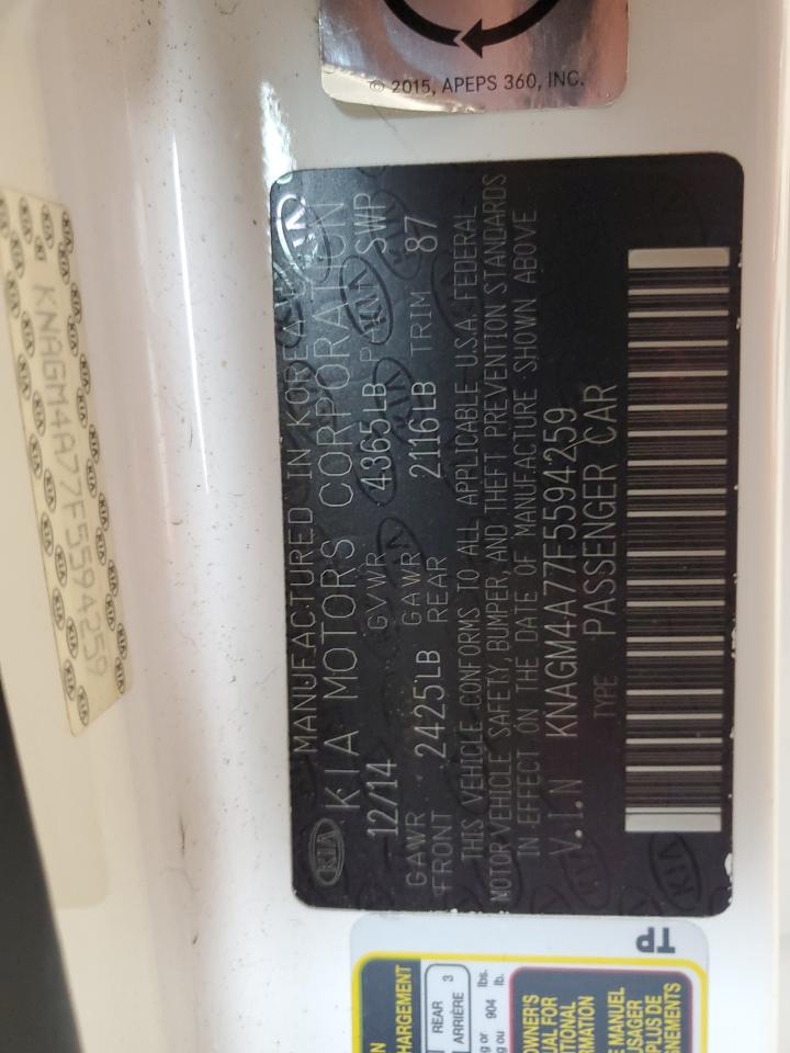 2015 Kia Optima Lx VIN: KNAGM4A77F5594259 Lot: 81716115