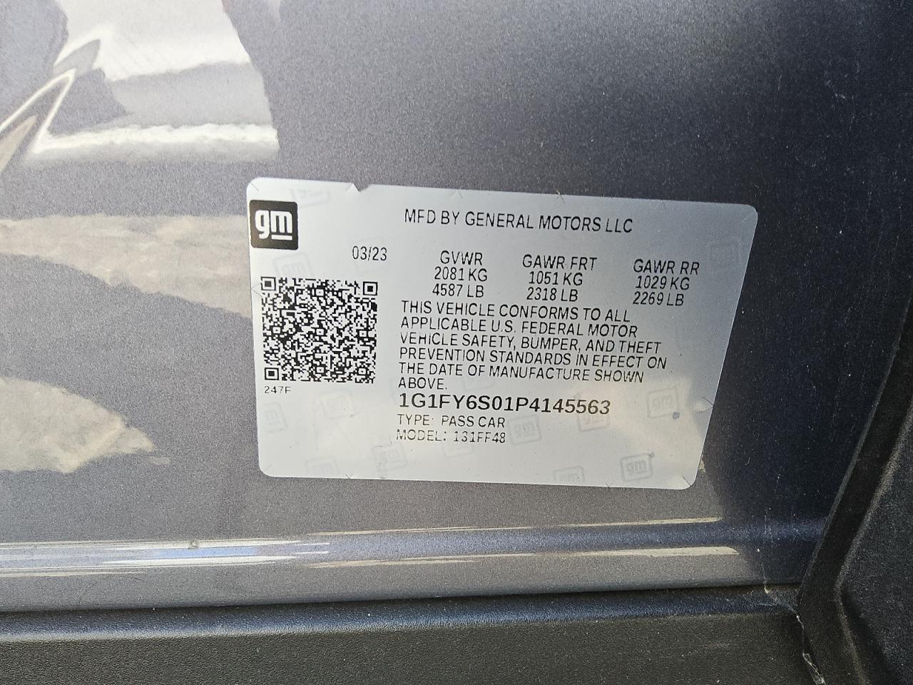 2023 Chevrolet Bolt Euv Lt VIN: 1G1FY6S01P4145563 Lot: 71252755