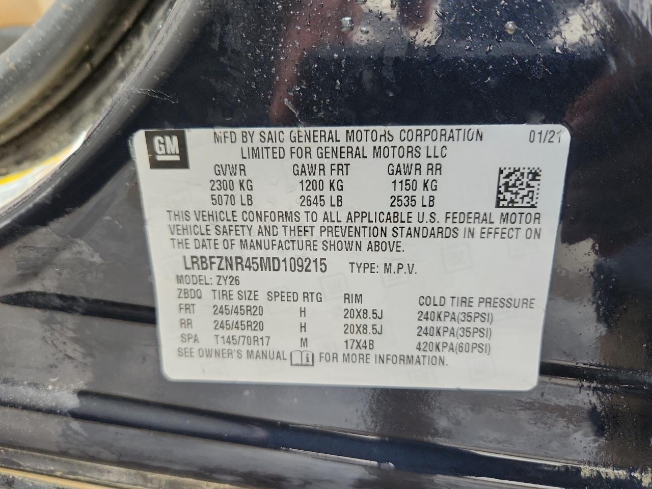 2021 Buick Envision Essence VIN: LRBFZNR45MD109215 Lot: 82147625