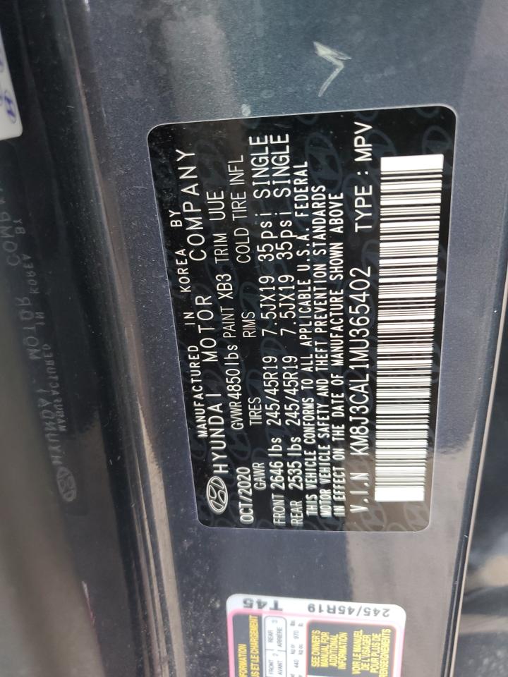 2021 Hyundai Tucson Limited VIN: KM8J3CAL1MU365402 Lot: 84363455
