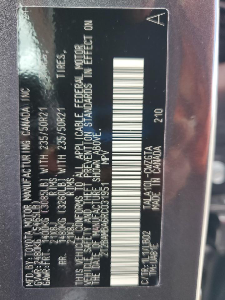 2024 Lexus Rx 350 Base VIN: 2T2BAMBA6RC031951 Lot: 81593825