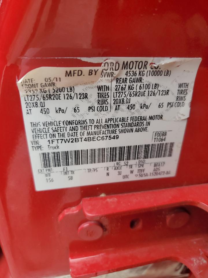 2011 Ford F250 Super Duty VIN: 1FT7W2BT4BEC67549 Lot: 71711175