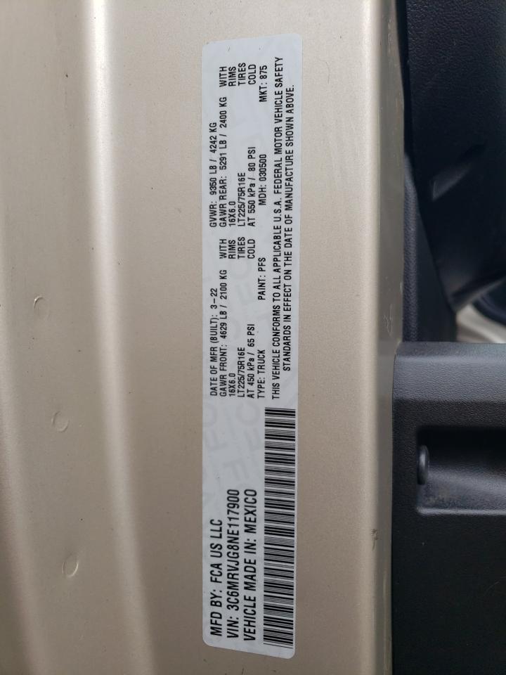 2022 Ram Promaster Winnebago Road Trick VIN: 3C6MRVJG8NE117900 Lot: 80528725