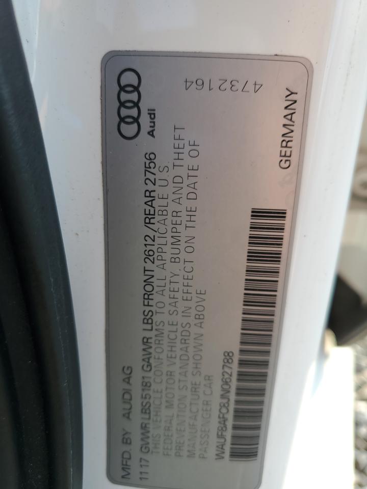 2018 Audi A6 Premium VIN: WAUF8AFC8JN062788 Lot: 81376065