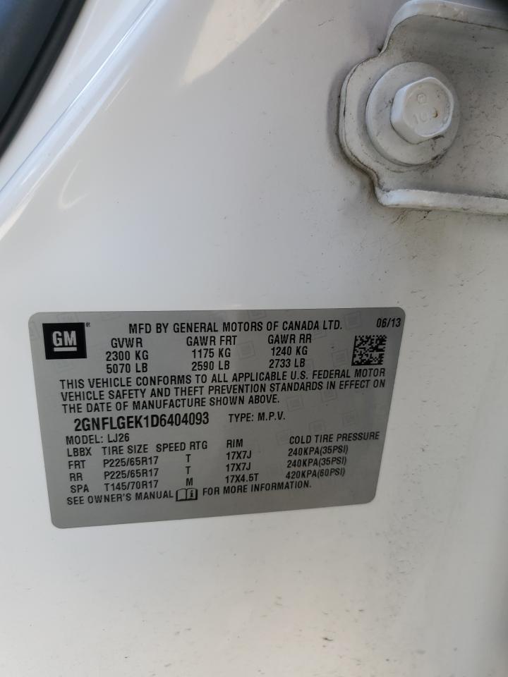 2013 Chevrolet Equinox Ltz VIN: 2GNFLGEK1D6404093 Lot: 71803955