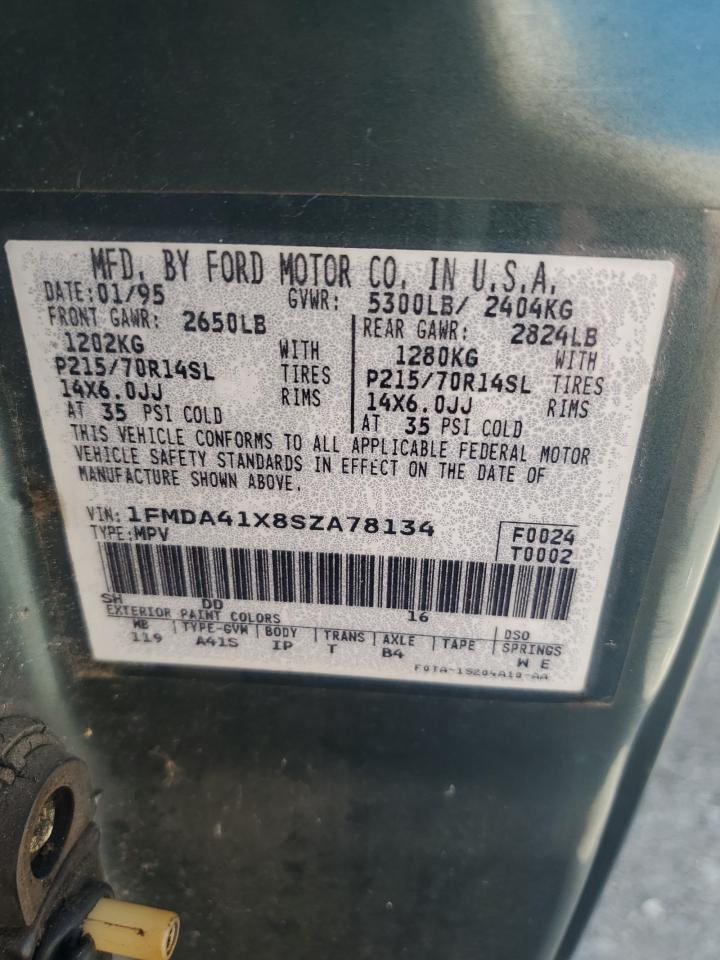 1995 Ford Aerostar VIN: 1FMDA41X8SZA78134 Lot: 81878065
