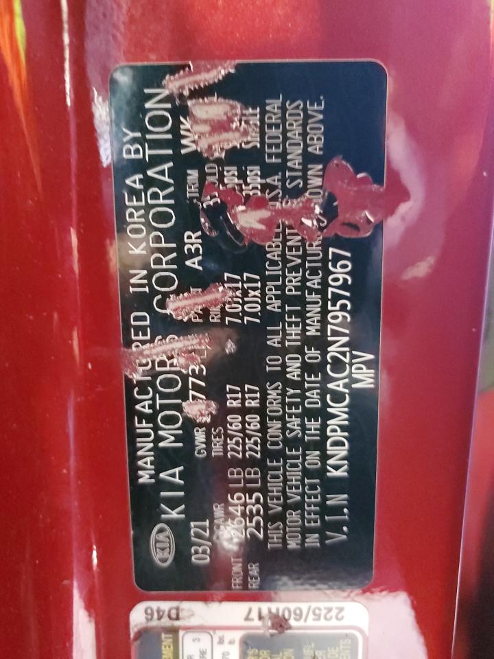 2022 Kia Sportage Lx VIN: KNDPMCAC2N7957967 Lot: 80902985