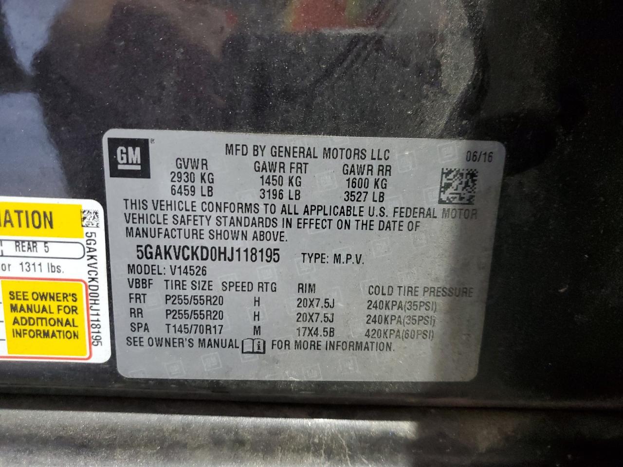 2017 Buick Enclave VIN: 5GAKVCKD0HJ118195 Lot: 81703795