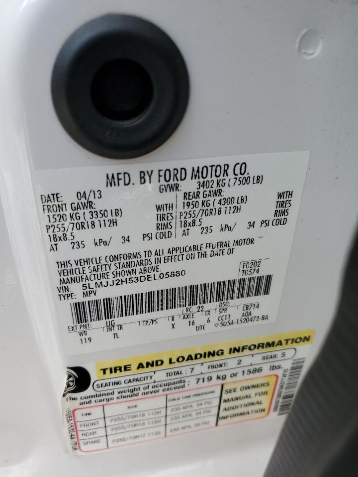 2013 Lincoln Navigator VIN: 5LMJJ2H53DEL05880 Lot: 72050335