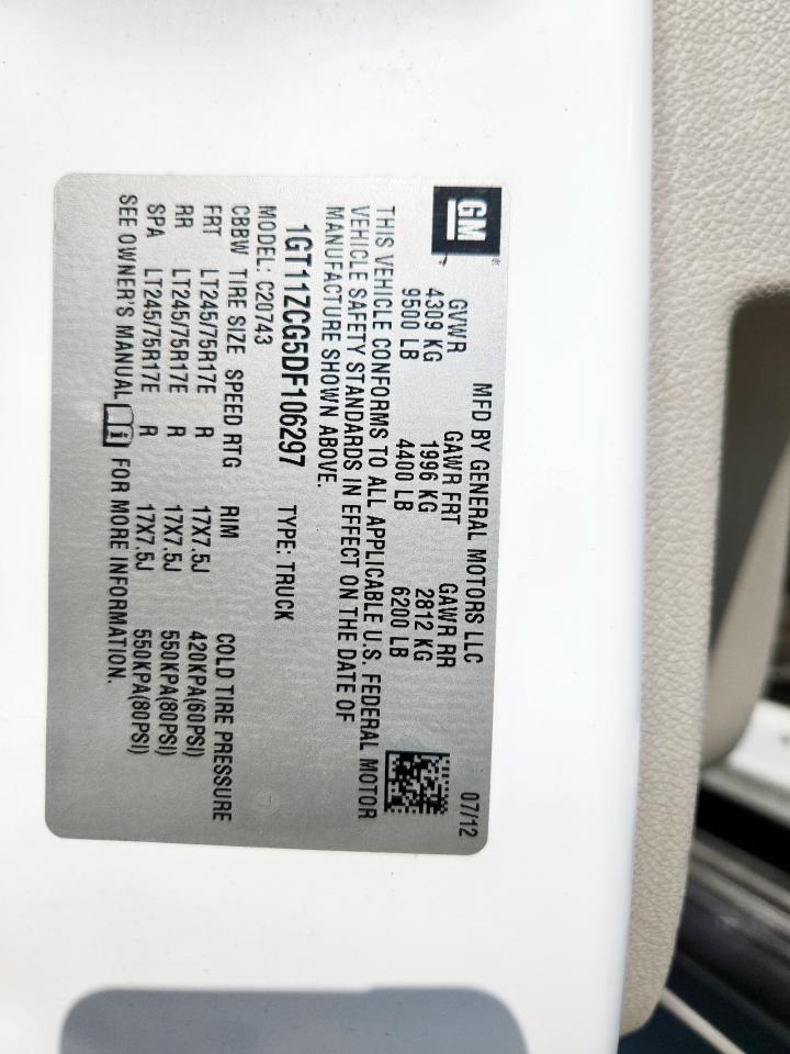 2013 GMC Sierra C2500 Heavy Duty VIN: 1GT11ZCG5DF106297 Lot: 80376455