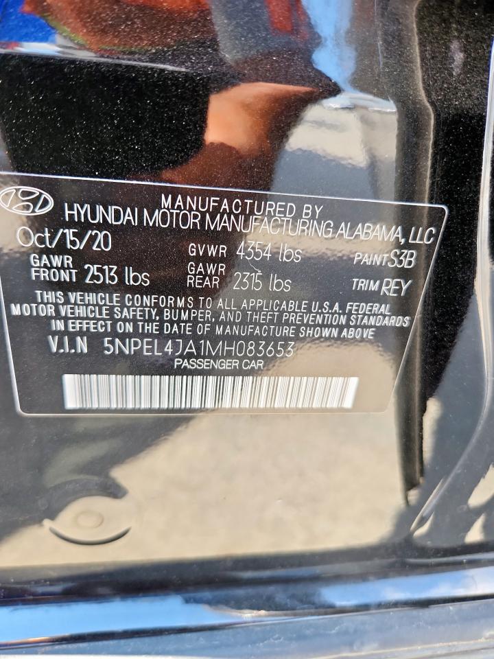 2021 Hyundai Sonata Sel VIN: 5NPEL4JA1MH083653 Lot: 84401985
