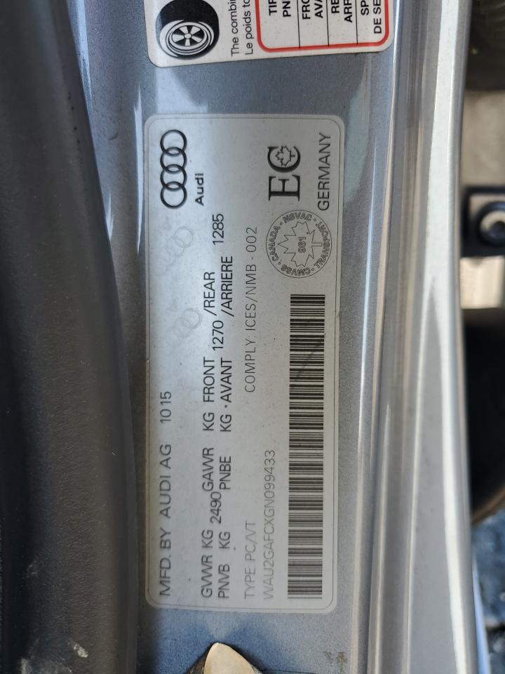 2016 Audi A7 Prestige VIN: WAU2GAFCXGN099433 Lot: 80646845