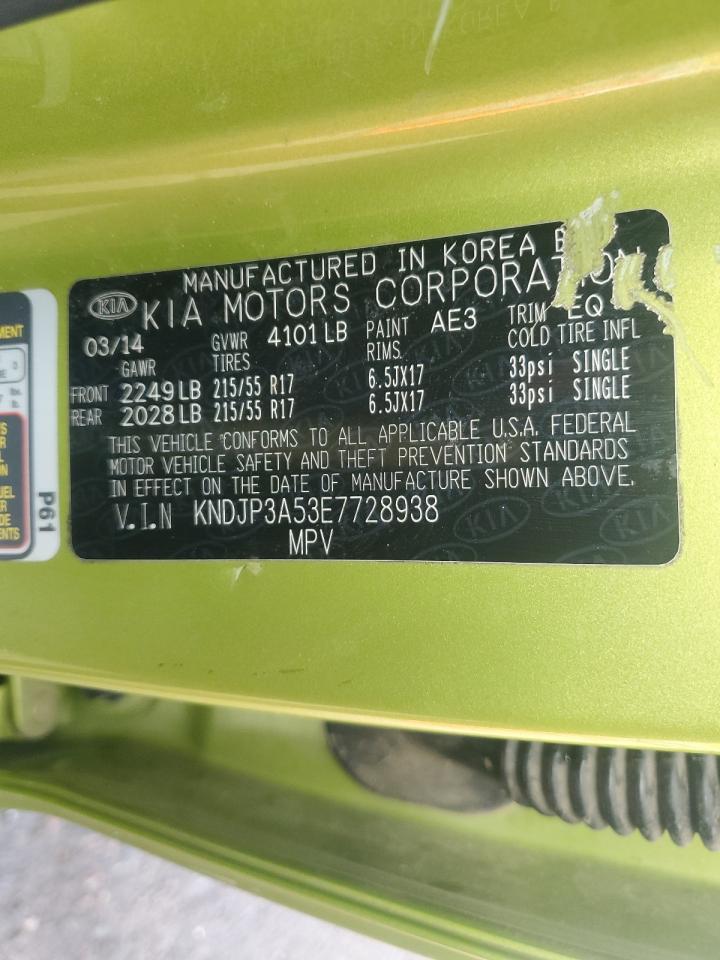 2014 Kia Soul + VIN: KNDJP3A53E7728938 Lot: 87301845