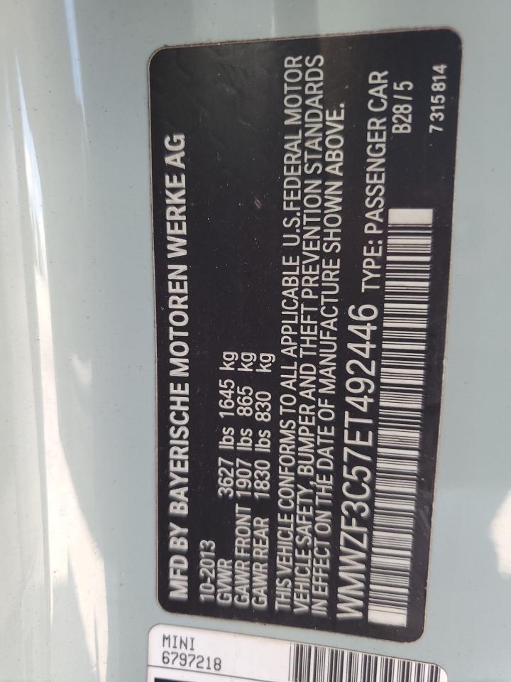 2014 Mini Cooper Clubman VIN: WMWZF3C57ET492446 Lot: 81833525