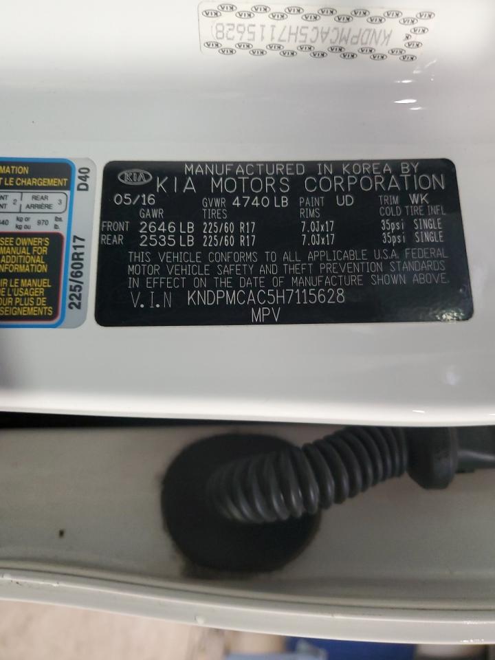 2017 Kia Sportage Lx VIN: KNDPMCAC5H7115628 Lot: 80643335