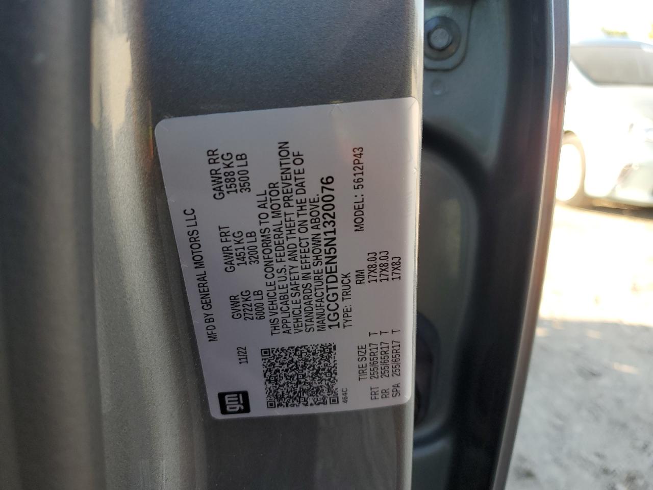 2022 Chevrolet Colorado Z71 VIN: 1GCGTDEN5N1320076 Lot: 81859805