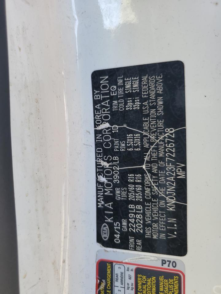 2015 Kia Soul VIN: KNDJN2A23F7226728 Lot: 80904685