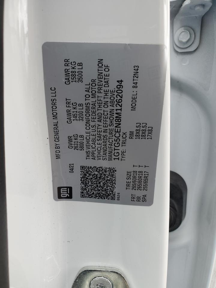 2021 GMC Canyon Elevation VIN: 1GTG5CEN8M1262094 Lot: 84564665