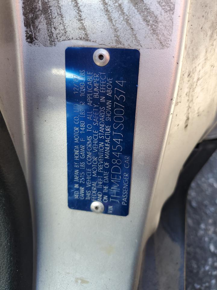 1988 Honda Civic Crx Dx VIN: JHMED8454JS007374 Lot: 81556835