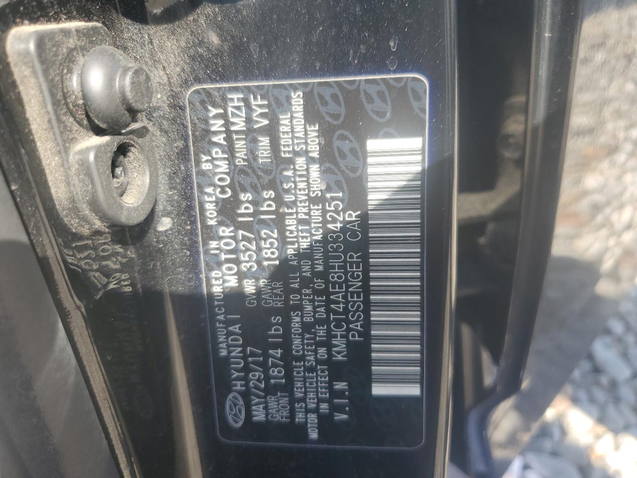 2017 Hyundai Accent Se VIN: KMHCT4AE8HU334251 Lot: 84913705