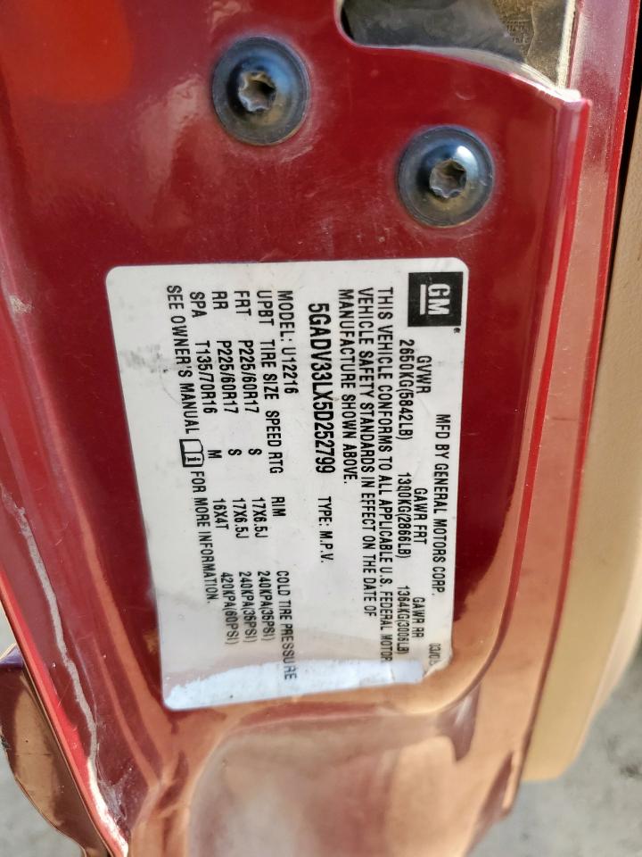 2005 Buick Terraza Cxl VIN: 5GADV33LX5D252799 Lot: 68524045