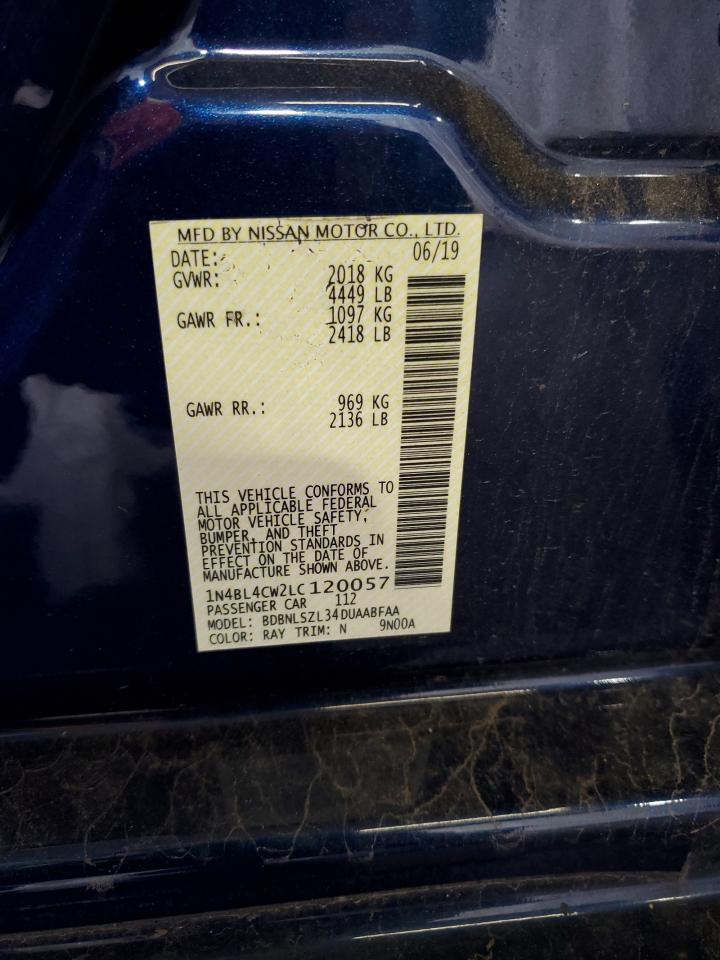 2020 Nissan Altima Sr VIN: 1N4BL4CW2LC120057 Lot: 83808875