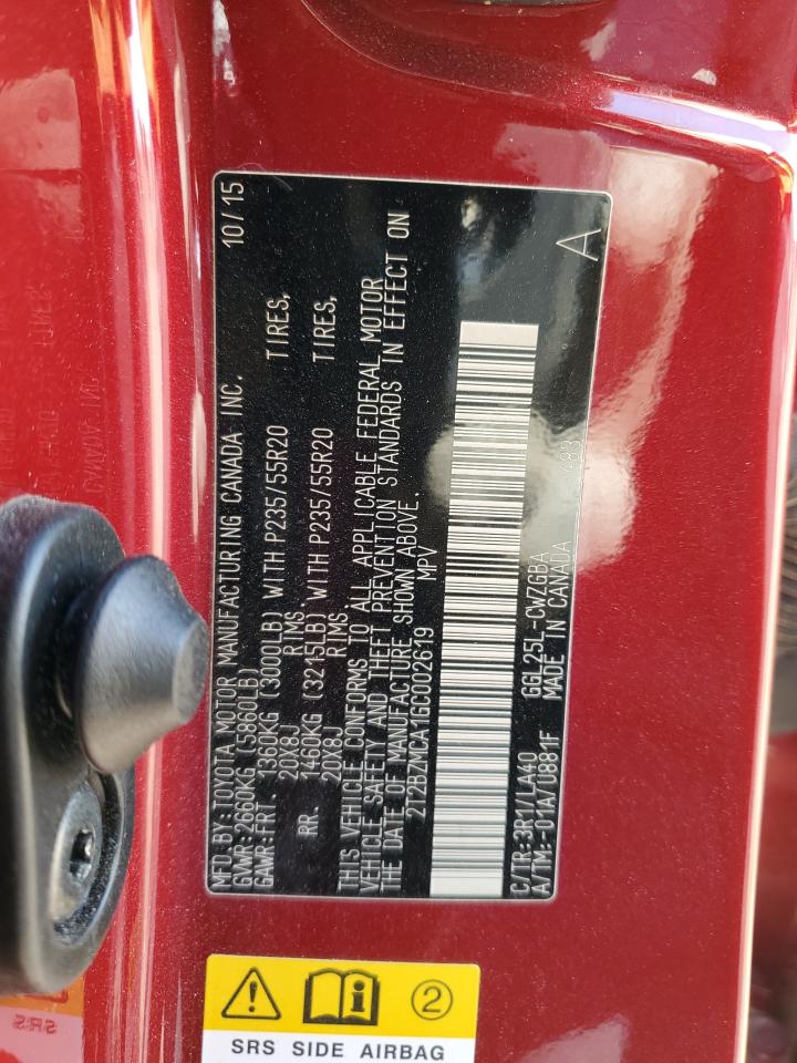 2016 Lexus Rx 350 Base VIN: 2T2BZMCA1GC002619 Lot: 80734135