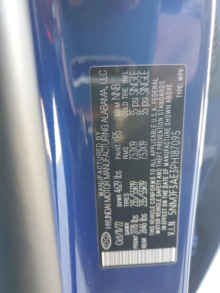 2023 Hyundai Tucson Sel VIN: 5NMJF3AE3PH187095 Lot: 84424595