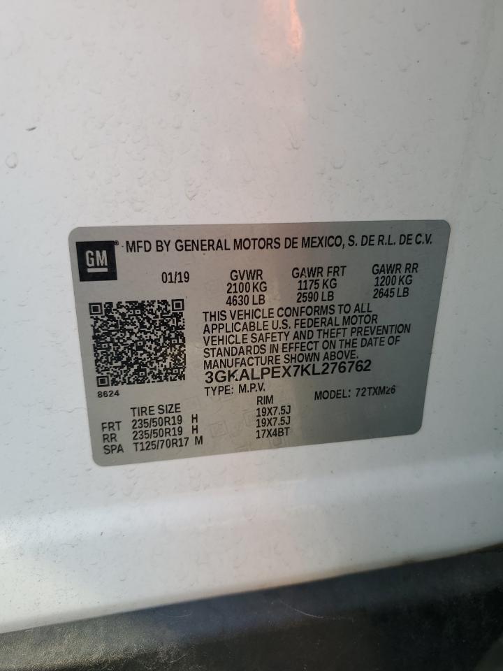 2019 GMC Terrain Slt VIN: 3GKALPEX7KL276762 Lot: 80472485