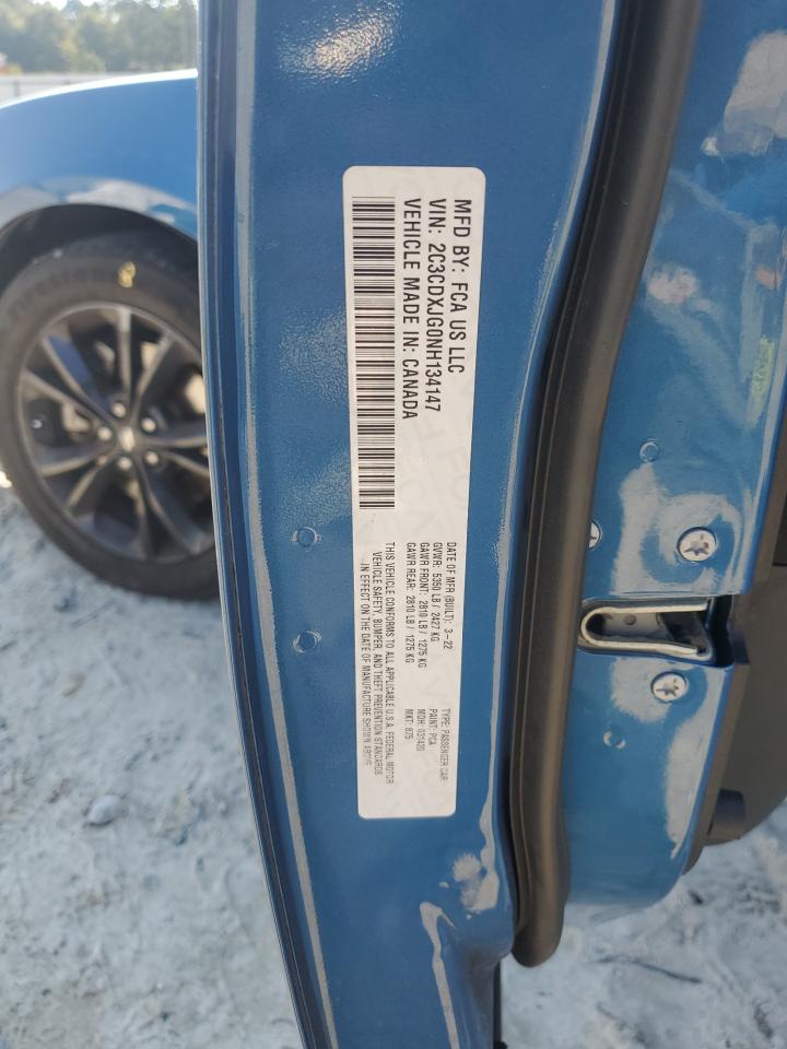 2022 Dodge Charger Sxt VIN: 2C3CDXJG0NH134147 Lot: 81524905