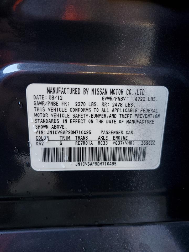 2013 Infiniti G37 Base VIN: JN1CV6AP9DM710495 Lot: 81700355