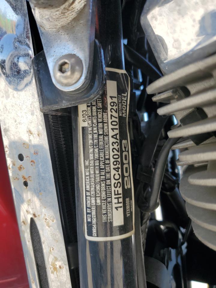 2003 Honda Vtx1800 R VIN: 1HFSC49023A107291 Lot: 80486035
