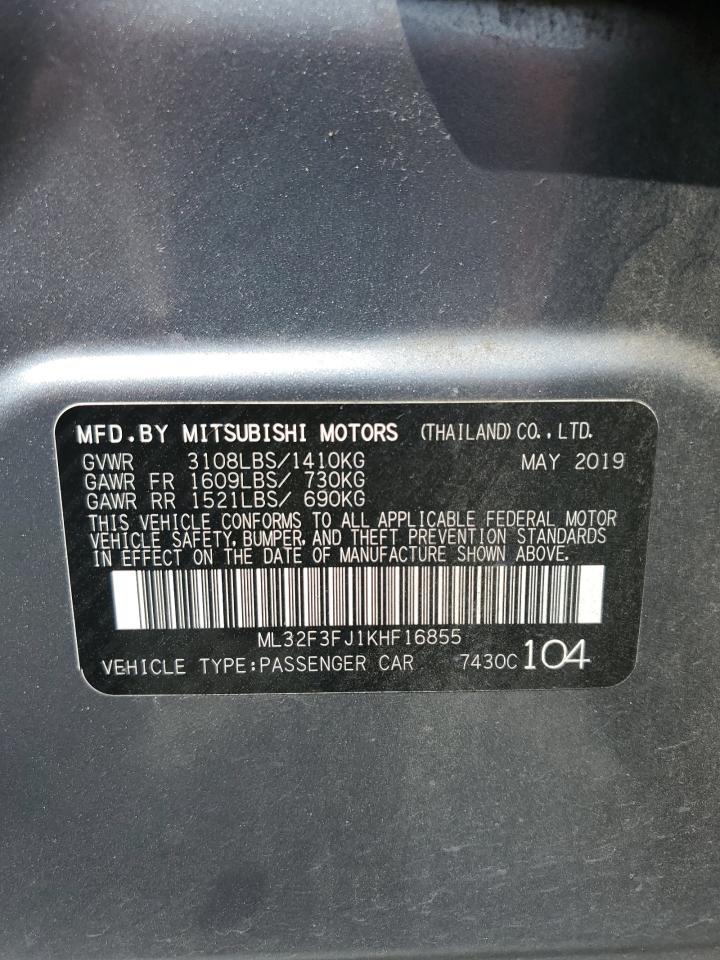 2019 Mitsubishi Mirage G4 Es VIN: ML32F3FJ1KHF16855 Lot: 71548245