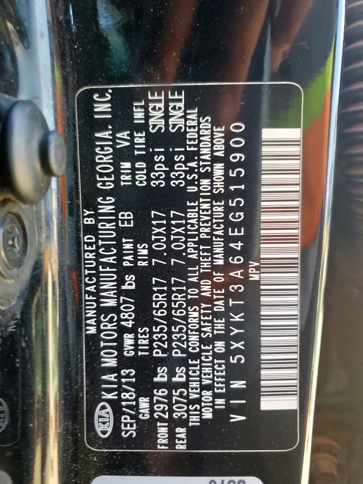 2014 Kia Sorento Lx VIN: 5XYKT3A64EG515900 Lot: 84643455