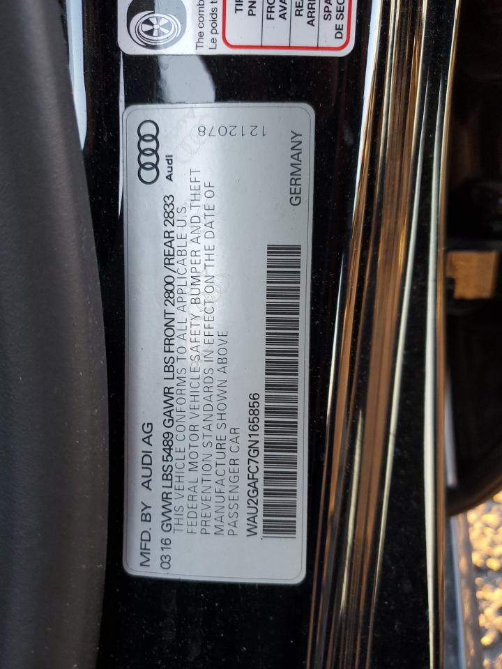 2016 Audi A7 Prestige VIN: WAU2GAFC7GN165856 Lot: 80851885