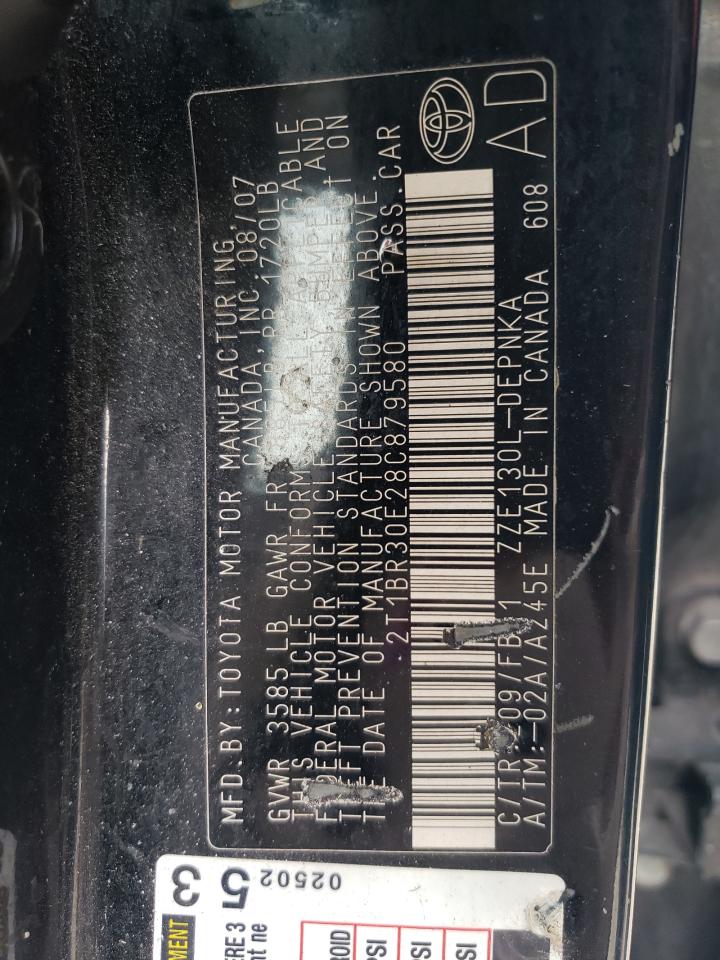 2008 Toyota Corolla Ce VIN: 2T1BR30E28C879580 Lot: 82112455