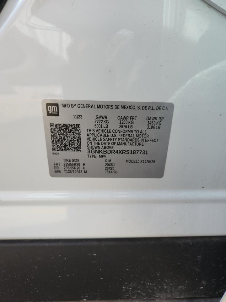 2024 Chevrolet Blazer 3Lt VIN: 3GNKBDR4XRS187731 Lot: 82156705