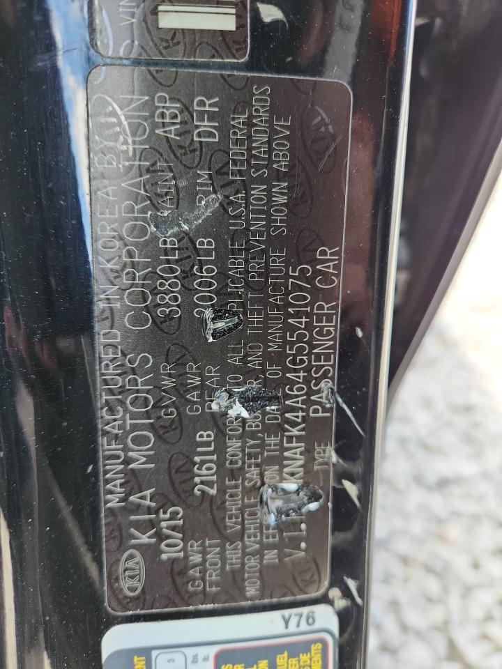 2016 Kia Forte Lx VIN: KNAFK4A64G5541075 Lot: 71257355