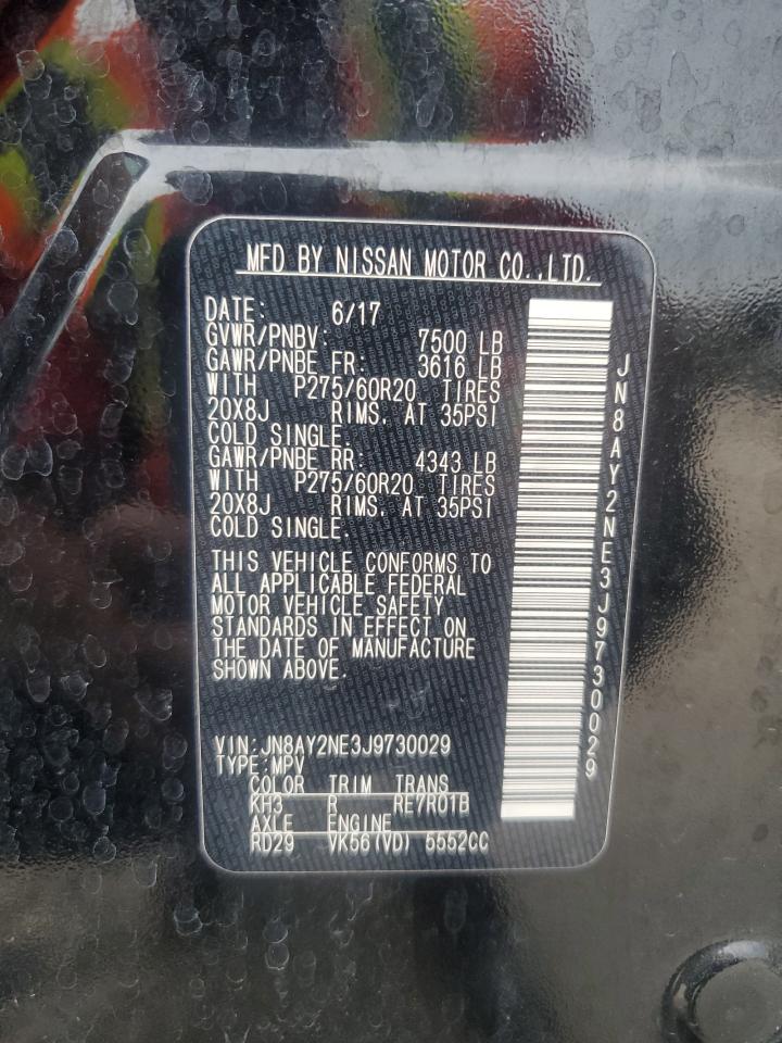 2018 Nissan Armada Platinum VIN: JN8AY2NE3J9730029 Lot: 80472685