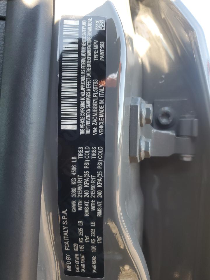 2020 Jeep Renegade Latitude VIN: ZACNJBBB7LPL50783 Lot: 71419625