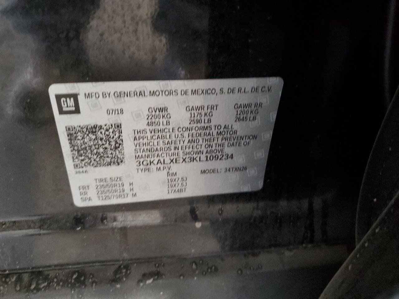 2019 GMC Terrain Denali VIN: 3GKALXEX3KL109234 Lot: 80813865