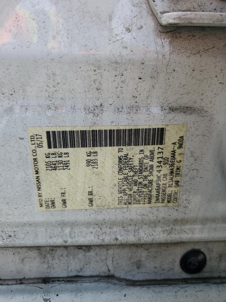 2017 Nissan Maxima 3.5S VIN: 1N4AA6AP3HC434137 Lot: 82084175