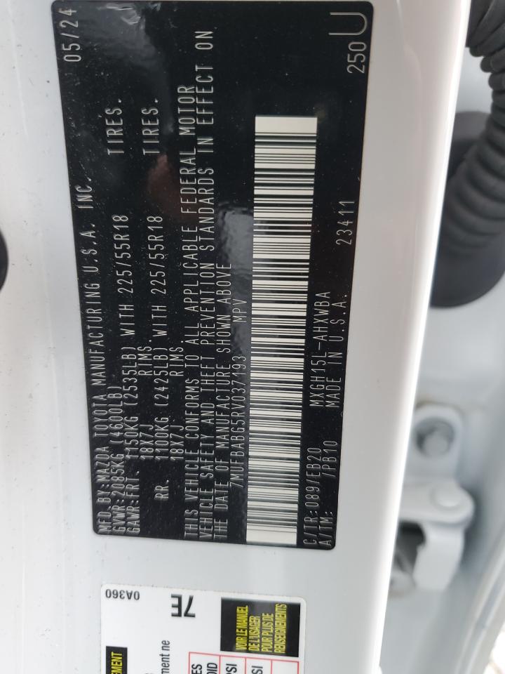 2024 Toyota Corolla Cross Se VIN: 7MUFBABG5RV037193 Lot: 72061065