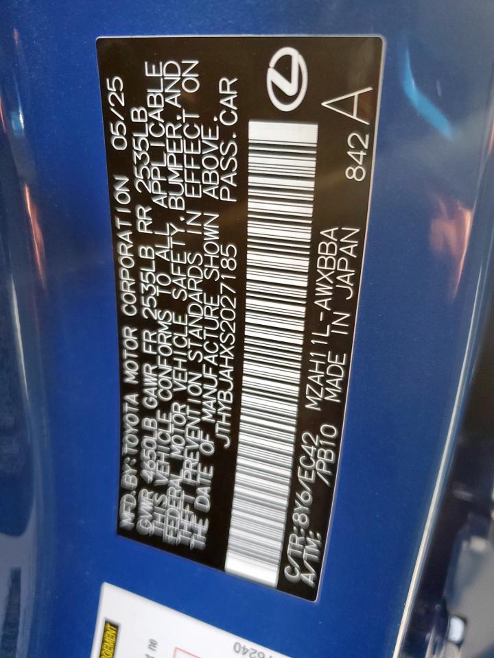 2025 Lexus Ux 300H Base VIN: JTHYBJAHXS2027185 Lot: 71685685